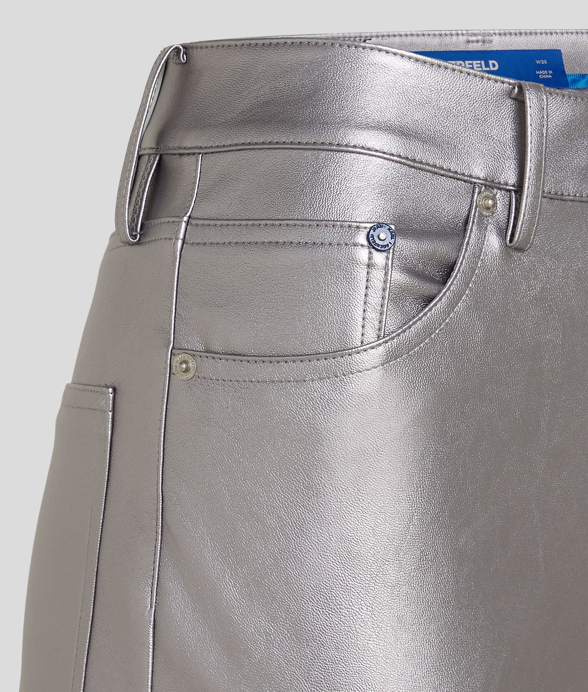 (image for) Top-Notch KLJ METALLIC FAUX-LEATHER TROUSERS